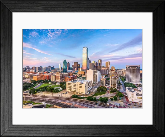 Framed Print : Dallas, Texas, USA downtown city skyline Framed Print : Dallas, Texas, USA downtown city skyline