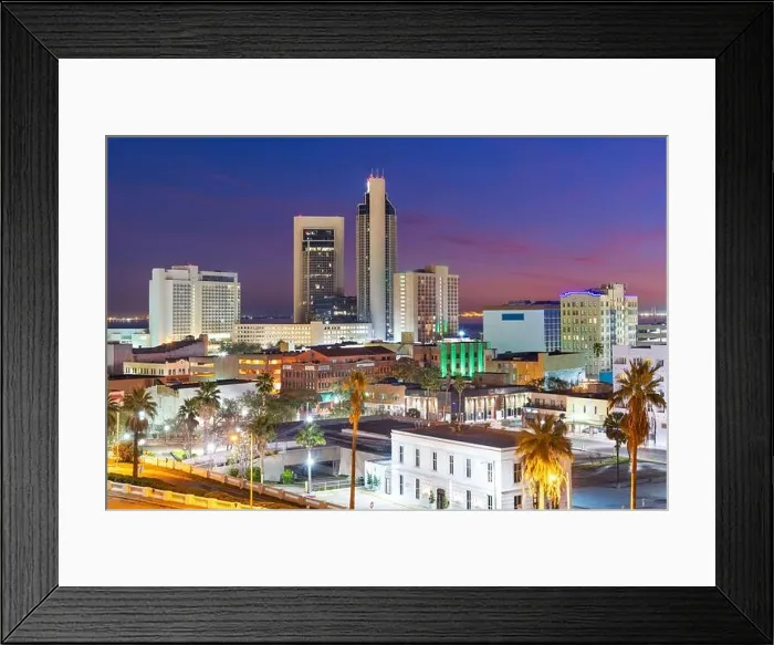 Framed Print : Corpus Christi, Texas, USA Skyline at dusk Framed Print : Corpus Christi, Texas, USA Skyline at dusk