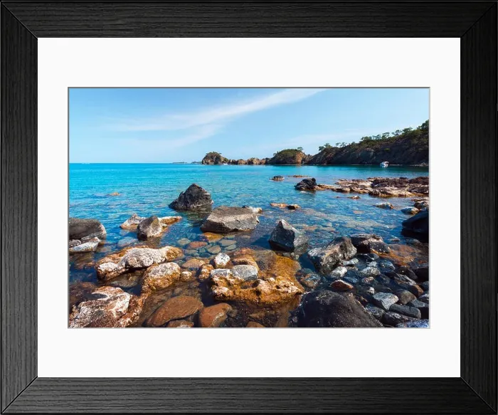 Framed Print : Amazing Mediterranean seascape in Turkey. Landscape photography Framed Print : Amazing Mediterranean seascape in Turkey. Landscape photography