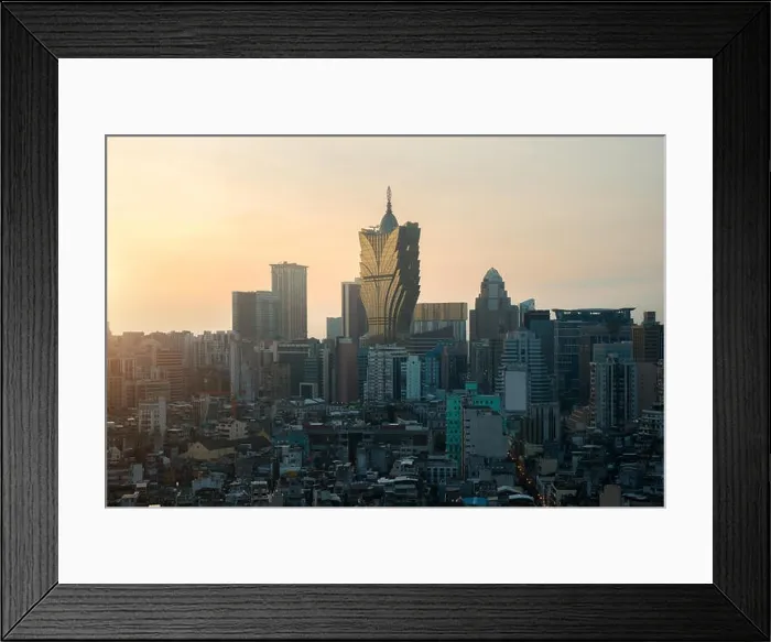 Framed Print : Image of Macau (Macao), China. Skyscraper hotel and casino building at downtown in Macau (Macao) Framed Print : Image of Macau (Macao), China. Skyscraper hotel and casino building at downtown in Macau (Macao)