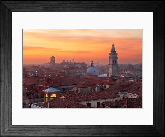 Framed Print : Venice, Italy rooftop skyline and historic landmarks at dusk Framed Print : Venice, Italy rooftop skyline and historic landmarks at dusk