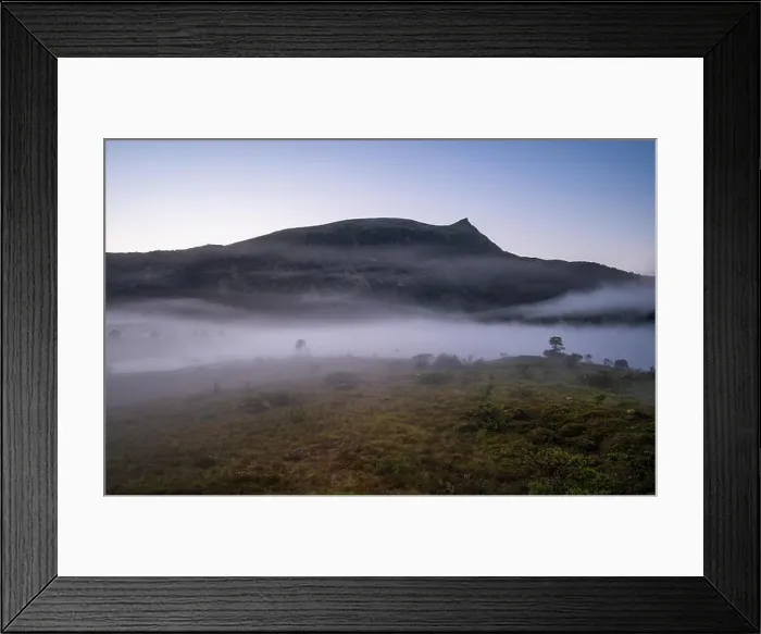 Framed Print : Foggy view from Lofoten Norway at bright summer night Framed Print : Foggy view from Lofoten Norway at bright summer night
