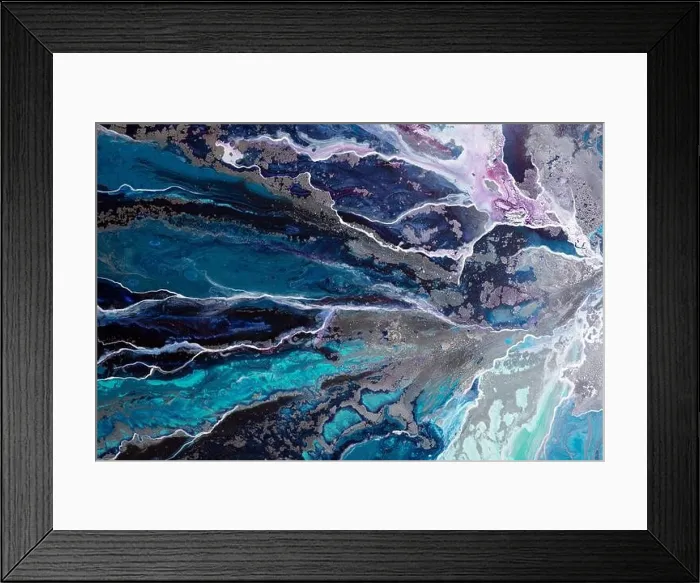 Framed Print : Abstract painting background in a contrast dark blue color Framed Print : Abstract painting background in a contrast dark blue color