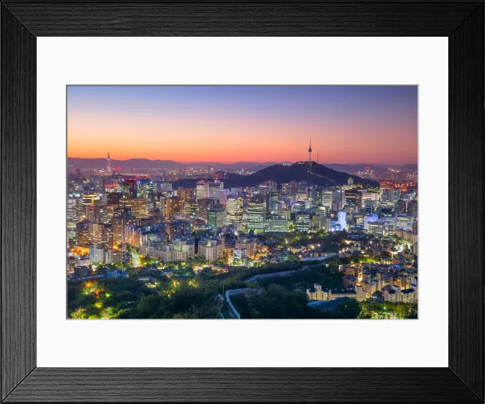Framed Print : Seoul. Cityscape image of Seoul downtown during summer sunrise Framed Print : Seoul. Cityscape image of Seoul downtown during summer sunrise