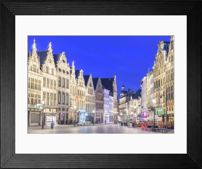 Framed Print : Grote Markt of Antwerp, Belgium at twilight Framed Print : Grote Markt of Antwerp, Belgium at twilight