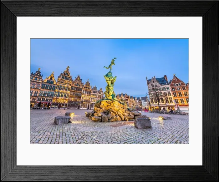 Framed Print : Grote Markt of Antwerp, Belgium at twilight Framed Print : Grote Markt of Antwerp, Belgium at twilight