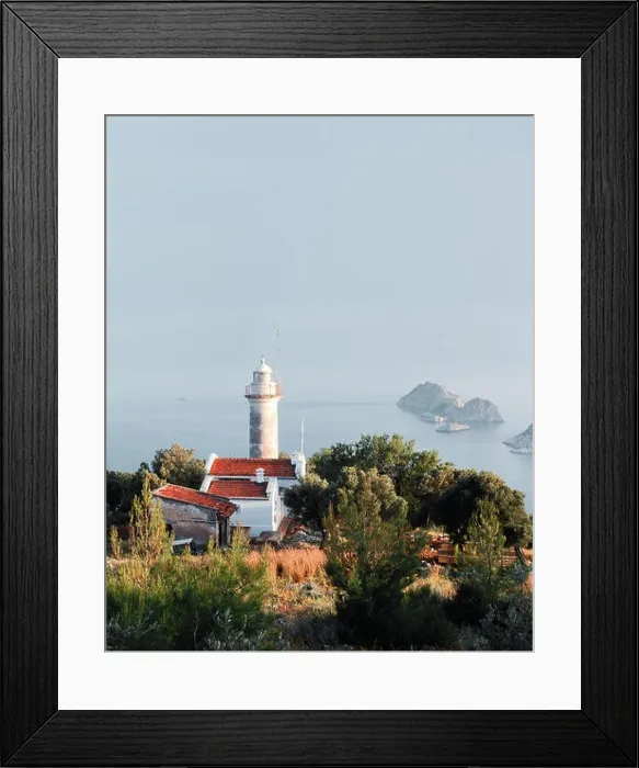 Framed Print : Picturesque scene with lighthouse on Gelidonya cape and small islands in Mediterranean sea. Landscape photography Framed Print : Picturesque scene with lighthouse on Gelidonya cape and small islands in Mediterranean sea. Landscape photography