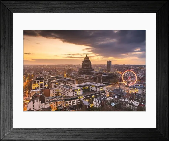 Framed Print : Brussels, Belgium cityscape at Palais de Justice during dusk Framed Print : Brussels, Belgium cityscape at Palais de Justice during dusk