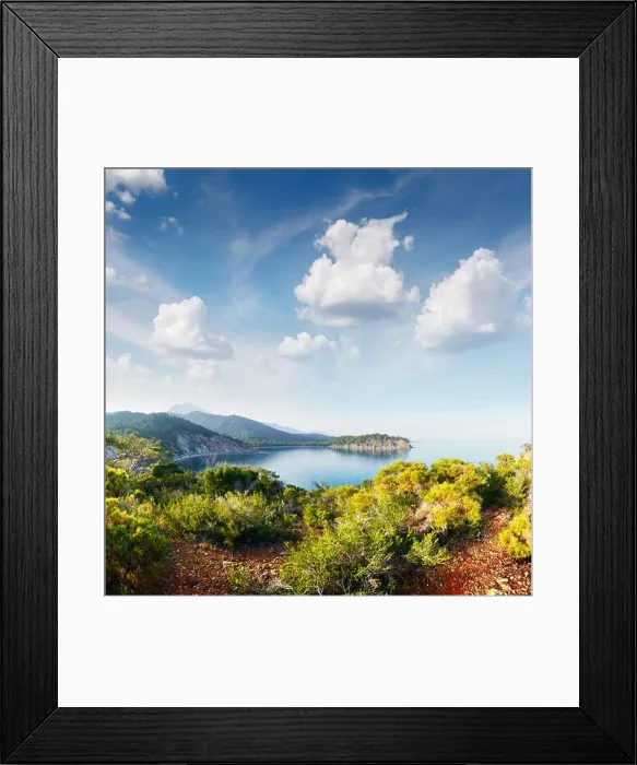 Framed Print : Amazing Mediterranean seascape in Turkey. Landscape photography Framed Print : Amazing Mediterranean seascape in Turkey. Landscape photography