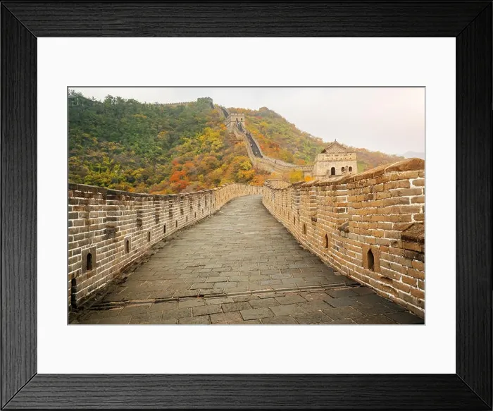 Framed Print : China The great wall distant view compressed towers and wall segments autumn season in mountains near Beijing ancient chinese fortification military l Framed Print : China The great wall distant view compressed towers and wall segments autumn season in mountains near Beijing ancient chinese fortification military l