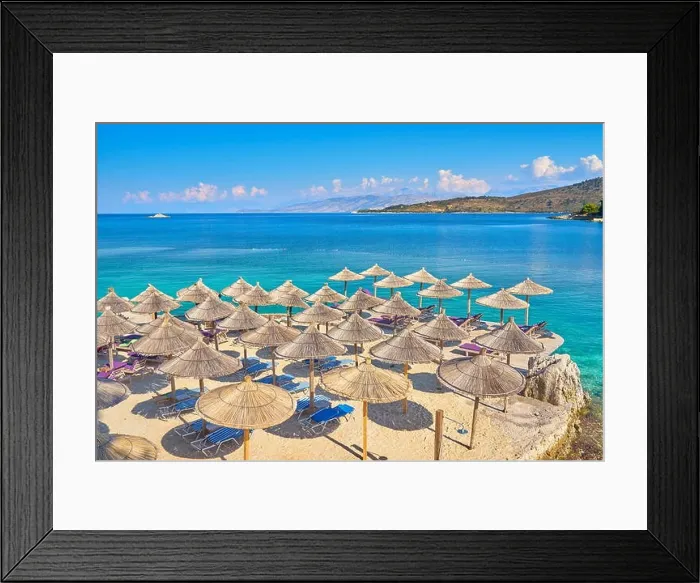 Framed Print : Albania, Ksamil Beach, Albanian Riviera Framed Print : Albania, Ksamil Beach, Albanian Riviera