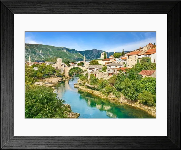 Framed Print : Mostar, Bosnia and Herzegovina - Stari Most or Old Bridge, Neretva River Framed Print : Mostar, Bosnia and Herzegovina - Stari Most or Old Bridge, Neretva River