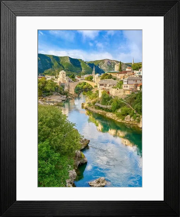 Framed Print : Mostar, Bosnia and Herzegovina - Stari Most or Old Bridge, Neretva Rivercityscape Framed Print : Mostar, Bosnia and Herzegovina - Stari Most or Old Bridge, Neretva Rivercityscape