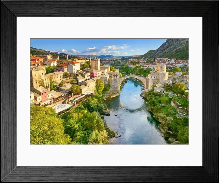 Framed Print : Stari Most or Old Bridge, Neretva River, Mostar, Bosnia and Herzegovina Framed Print : Stari Most or Old Bridge, Neretva River, Mostar, Bosnia and Herzegovina