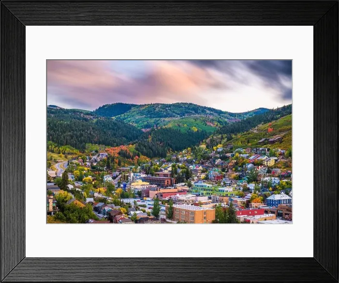 Framed Print : Park City, Utah, USA downtown in autumn at dusk Framed Print : Park City, Utah, USA downtown in autumn at dusk