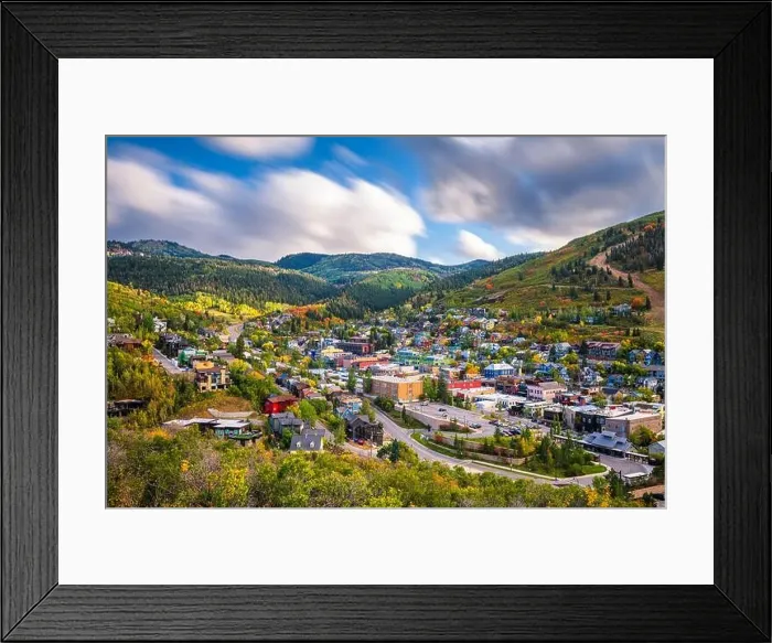 Framed Print : Park City, Utah, USA downtown in autumn at dusk Framed Print : Park City, Utah, USA downtown in autumn at dusk