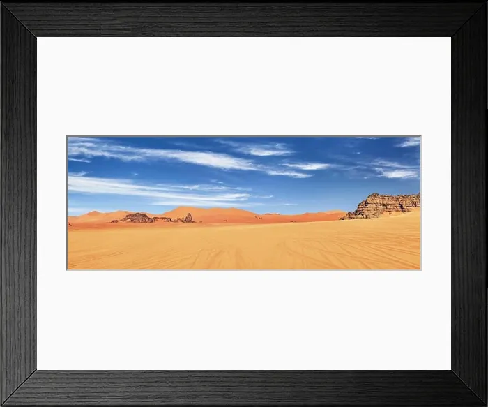 Framed Print : Sand dunes and rocks of Sahara Desert, Tadrart, Algeria Framed Print : Sand dunes and rocks of Sahara Desert, Tadrart, Algeria