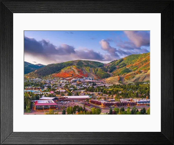Framed Print : Park City, Utah, USA downtown in autumn at dusk Framed Print : Park City, Utah, USA downtown in autumn at dusk