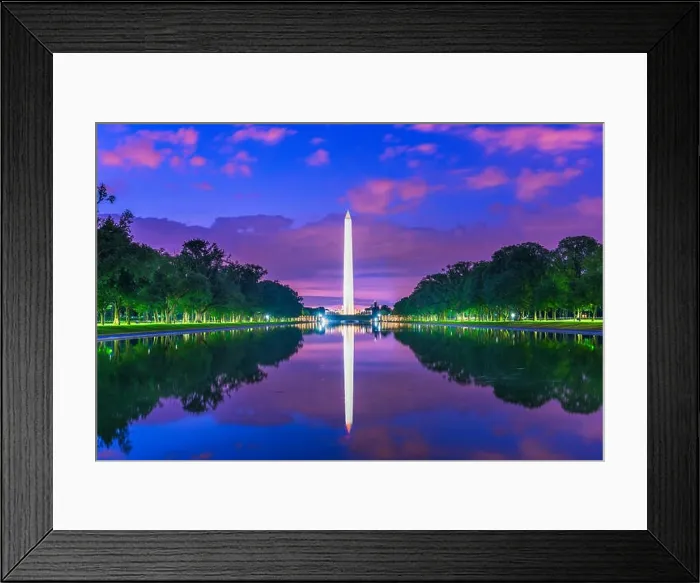 Framed Print : Washington Monument on the Reflecting Pool in Washington, D.C. USA at dawn Framed Print : Washington Monument on the Reflecting Pool in Washington, D.C. USA at dawn