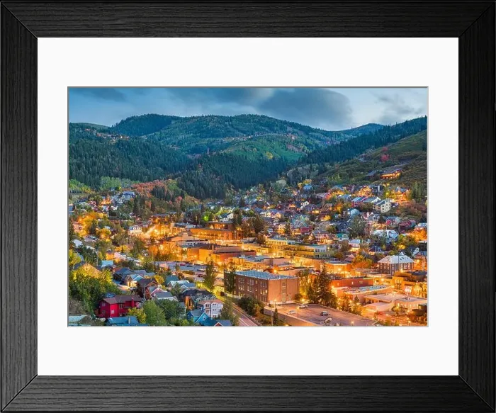 Framed Print : Park City, Utah, USA downtown in autumn at dusk Framed Print : Park City, Utah, USA downtown in autumn at dusk