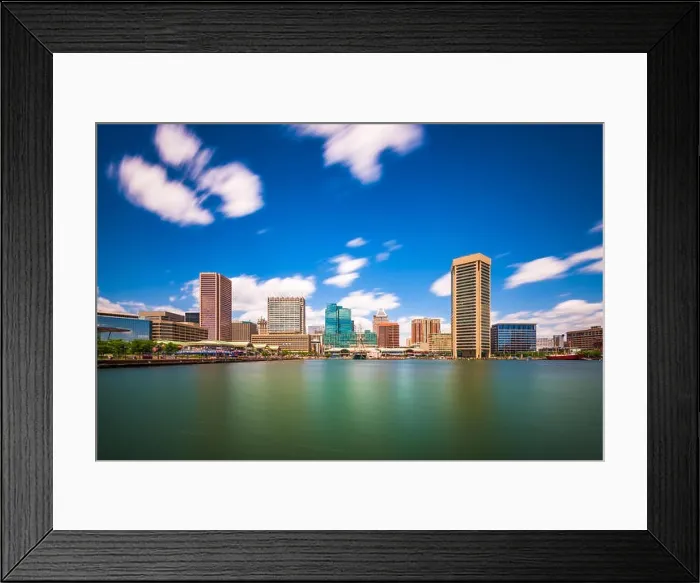 Framed Print : Baltimore, Maryland, USA Skyline on the Inner Harbor in the day Framed Print : Baltimore, Maryland, USA Skyline on the Inner Harbor in the day