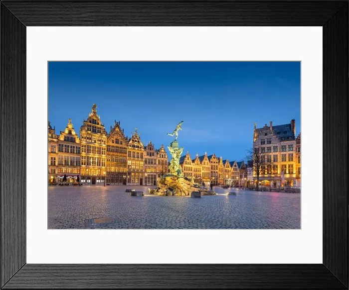 Framed Print : Grote Markt of Antwerp, Belgium at twilight Framed Print : Grote Markt of Antwerp, Belgium at twilight
