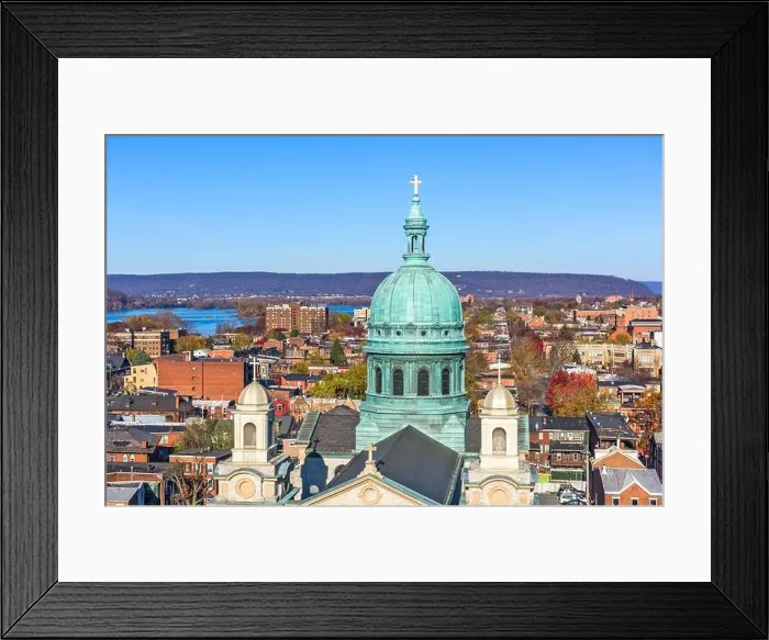Framed Print : Harrisburg, Pennsylvania, USA cityscape with historic churches Framed Print : Harrisburg, Pennsylvania, USA cityscape with historic churches
