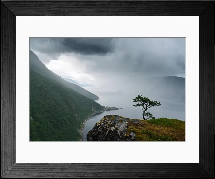 Framed Print : Misty morning on Tingvollfjorden flord Framed Print : Misty morning on Tingvollfjorden flord
