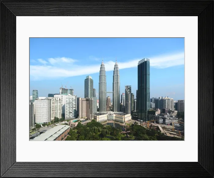 Framed Print : Kuala Lumpur city skyline and skyscrapers building at business district downtown in Kuala Lumpur, Malaysia. Asia