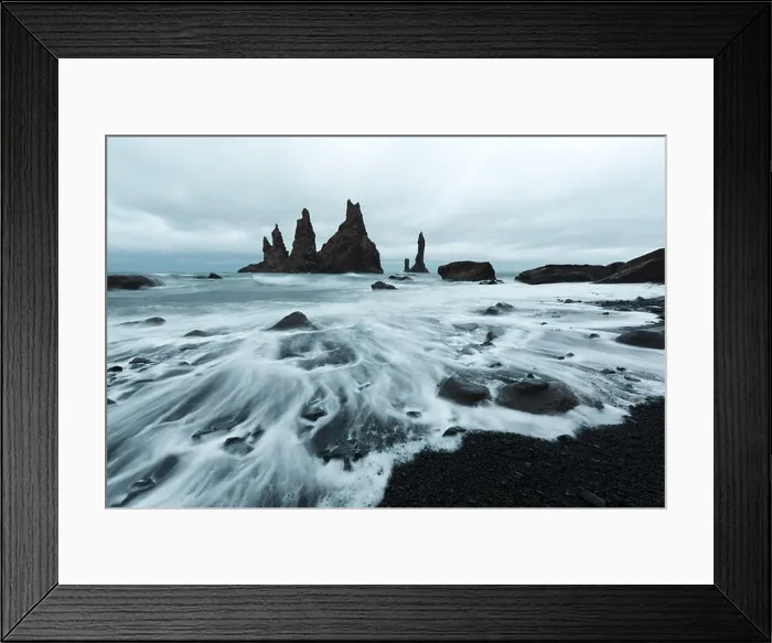 Framed Print : Basalt rock formations Troll toes