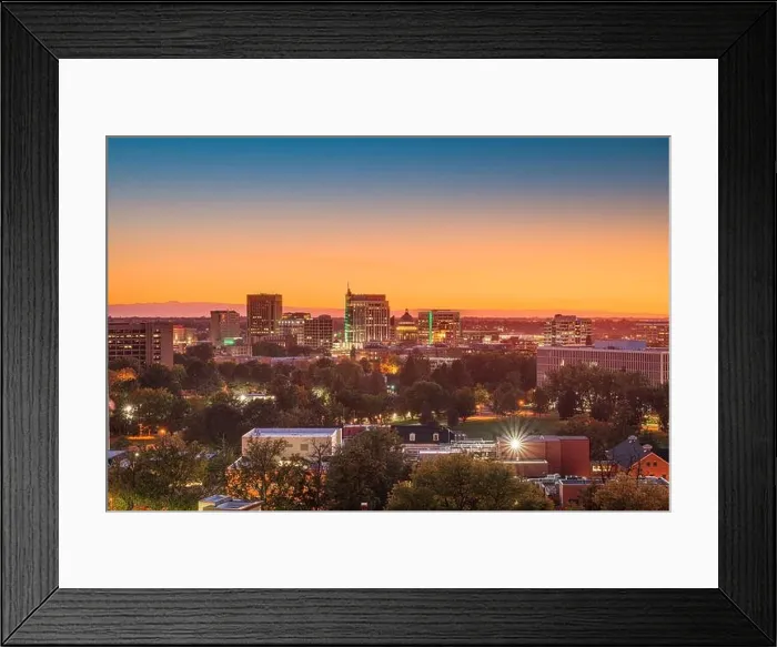 Framed Print : Boise, Idaho, USA downtown cityscape at twilight Framed Print : Boise, Idaho, USA downtown cityscape at twilight