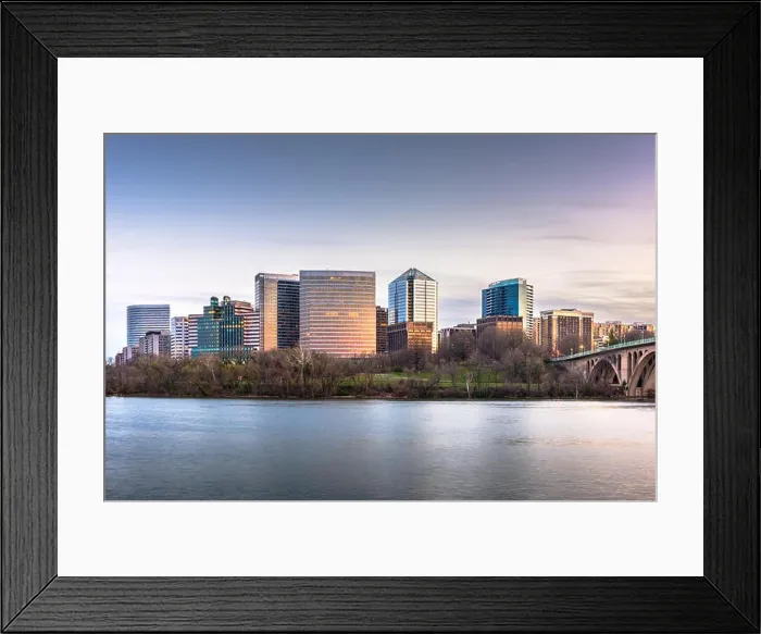 Framed Print : Rosslyn, Arlington, Virginia, USA skyline on the Potomac River
