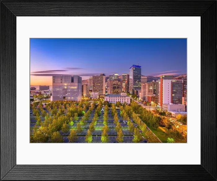 Framed Print : Salt Lake City, Utah, USA downtown financial district cityscape at twilight Framed Print : Salt Lake City, Utah, USA downtown financial district cityscape at twilight