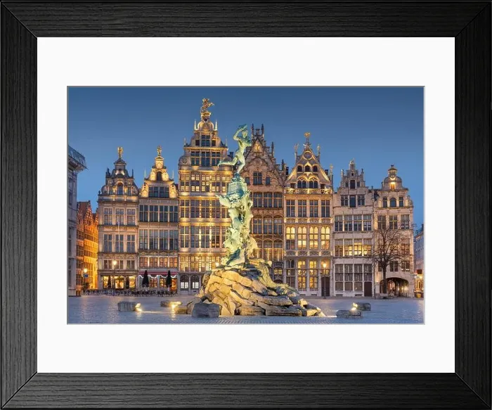 Framed Print : Grote Markt of Antwerp, Belgium at twilight Framed Print : Grote Markt of Antwerp, Belgium at twilight