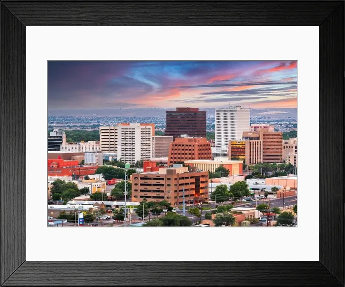 Framed Print : Albuquerque, New Mexico, USA downtown cityscape at dusk Framed Print : Albuquerque, New Mexico, USA downtown cityscape at dusk