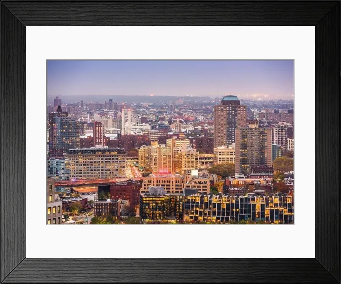 Framed Print : Brooklyn, New York, USA downtown borough cityscape from above at twilight Framed Print : Brooklyn, New York, USA downtown borough cityscape from above at twilight