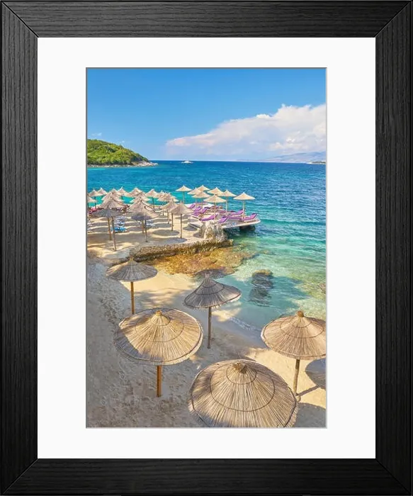 Framed Print : Albanian Riviera, Ksamil Beach, Albania Framed Print : Albanian Riviera, Ksamil Beach, Albania