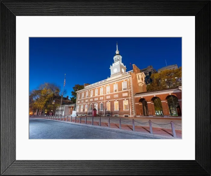 Framed Print : Philadelphia, Pennsylvania, USA at Independence Hall during the evening Framed Print : Philadelphia, Pennsylvania, USA at Independence Hall during the evening