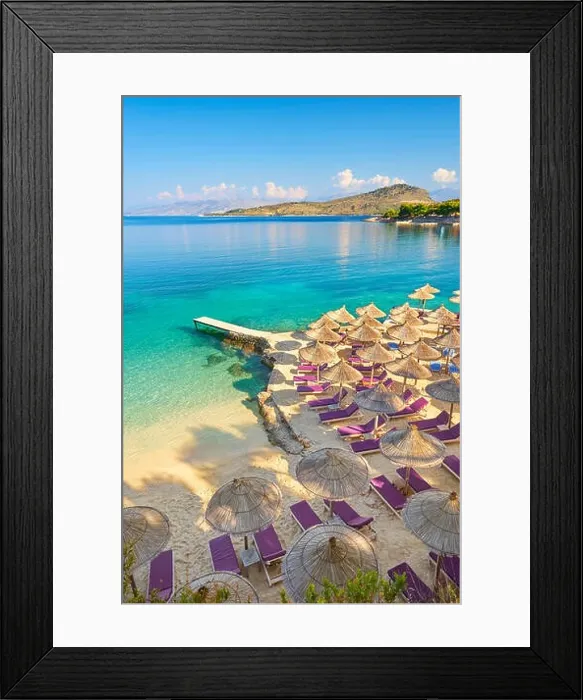 Framed Print : Ksamil Beach, Albanian Riviera, Albania Framed Print : Ksamil Beach, Albanian Riviera, Albania