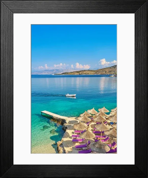 Framed Print : Ksamil Beach, Albanian Riviera, Albania Framed Print : Ksamil Beach, Albanian Riviera, Albania