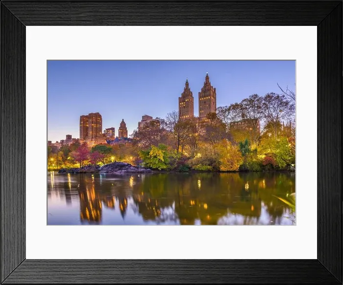 Framed Print : New York, New York, USA view of the Upper West Side from Central Park on an autumn evening Framed Print : New York, New York, USA view of the Upper West Side from Central Park on an autumn evening