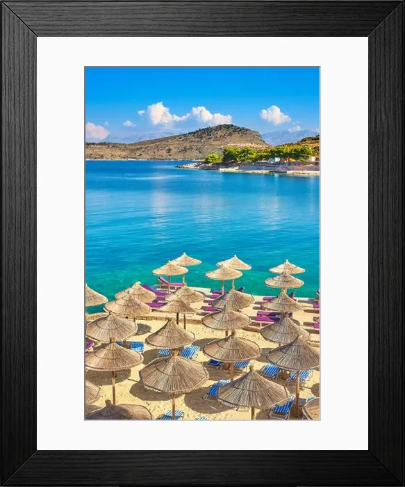 Framed Print : Albania, Ksamil Beach, Albanian Riviera Framed Print : Albania, Ksamil Beach, Albanian Riviera