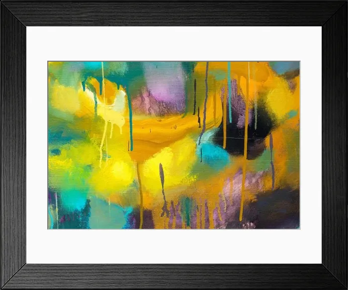 Framed Print : Abstract painting on paper oil and gouache colorful background Framed Print : Abstract painting on paper oil and gouache colorful background