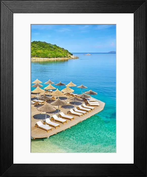 Framed Print : Albania, Ksamil Beach, Albanian Riviera Framed Print : Albania, Ksamil Beach, Albanian Riviera