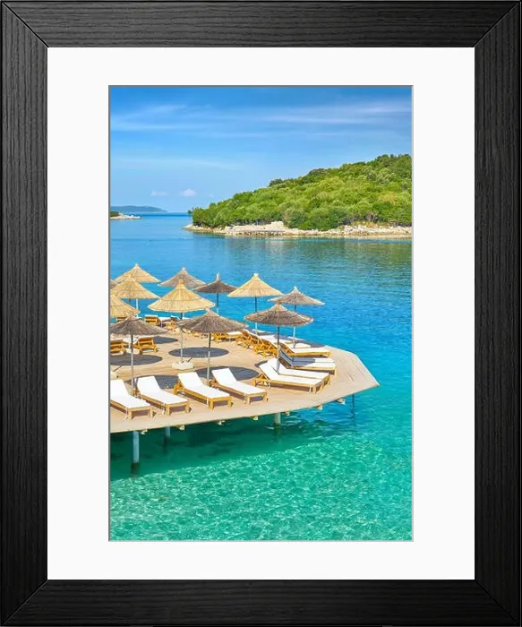 Framed Print : Albania, Ksamil Beach, Albanian Riviera Framed Print : Albania, Ksamil Beach, Albanian Riviera