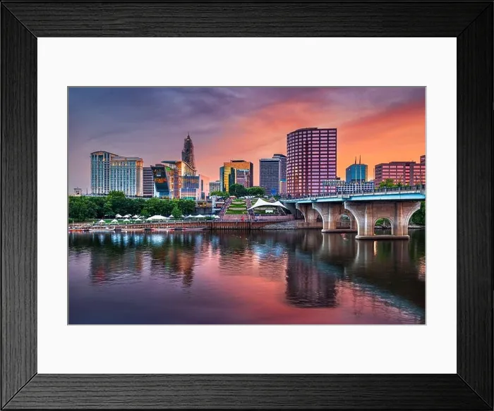 Framed Print : Hartford, Connecticut, USA downtown skyline at sunset Framed Print : Hartford, Connecticut, USA downtown skyline at sunset