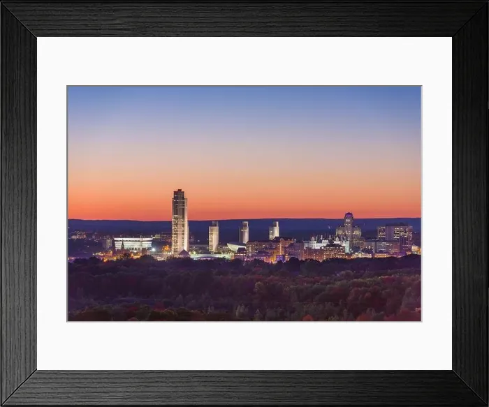 Framed Print : Albany, New York, USA city skyline at dusk in early autumn Framed Print : Albany, New York, USA city skyline at dusk in early autumn