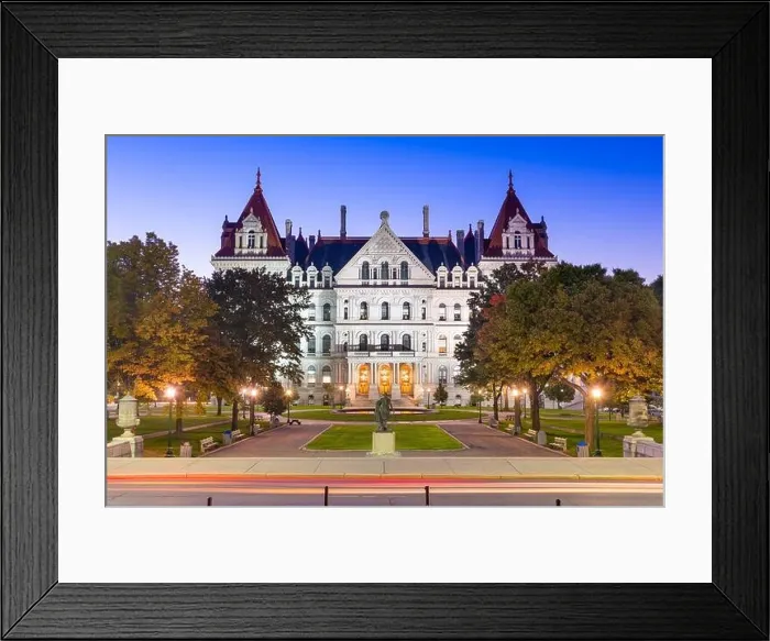 Framed Print : Albany, New York, USA at the New York State Capitol at twilight Framed Print : Albany, New York, USA at the New York State Capitol at twilight
