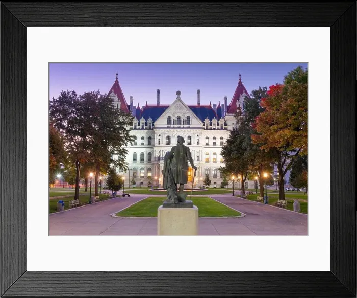 Framed Print : Albany, New York, USA at the New York State Capitol at twilight Framed Print : Albany, New York, USA at the New York State Capitol at twilight