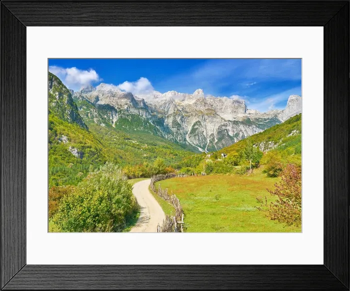 Framed Print : Theth Valley National Park landscape, Albanian Alps, Albania Framed Print : Theth Valley National Park landscape, Albanian Alps, Albania